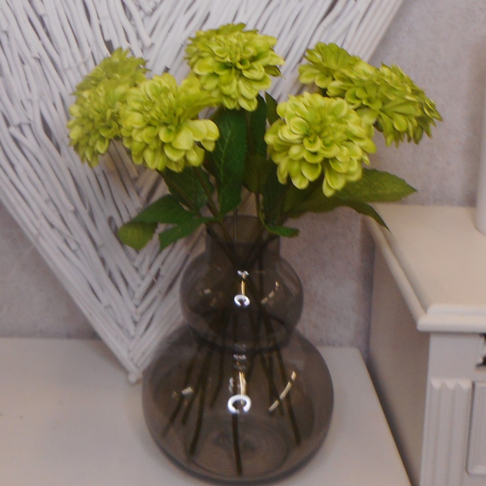 Zinnia Lime Green 46cm Artificial Flowers